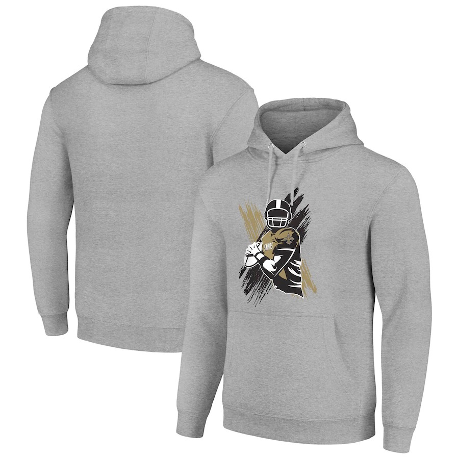 Men new orleans saints grey 2024 NFL hoodie->new orleans saints->NFL Jersey